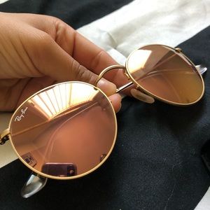 Ray-Ban Accessories - ROSE GOLD MIRRORED ROUNDED RAYBAN 52mm Ray-Ban Accessories - ROSE GOLD MIRRORED ROUNDED RAYBAN 52mm